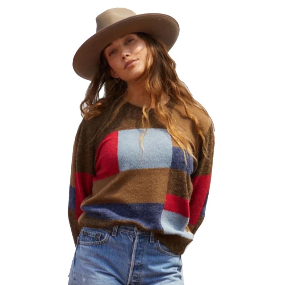 Brixton Multicolor Patchwork Women's Sweater - image 1
